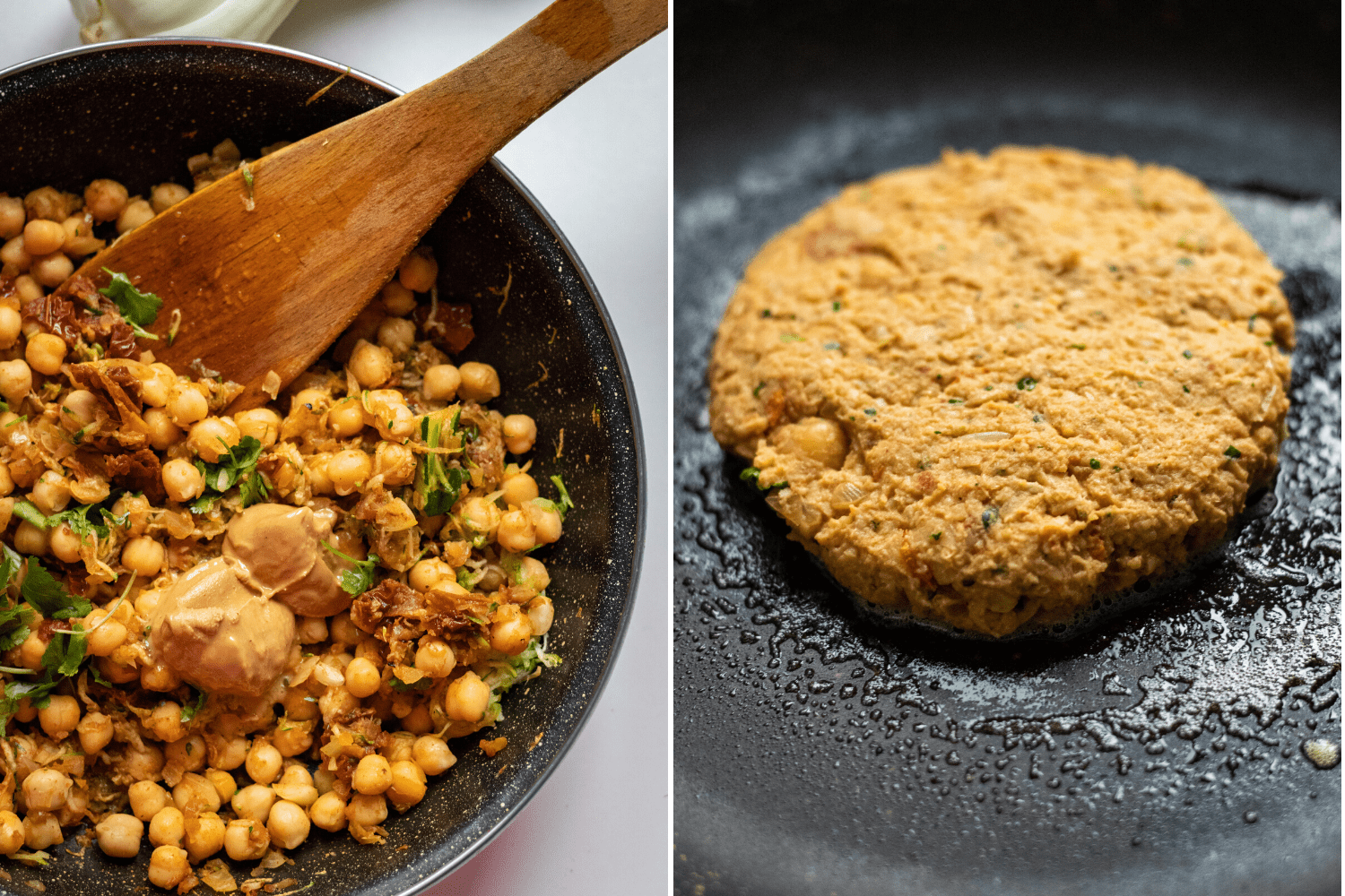 Process of preparing the chickpea pancakes